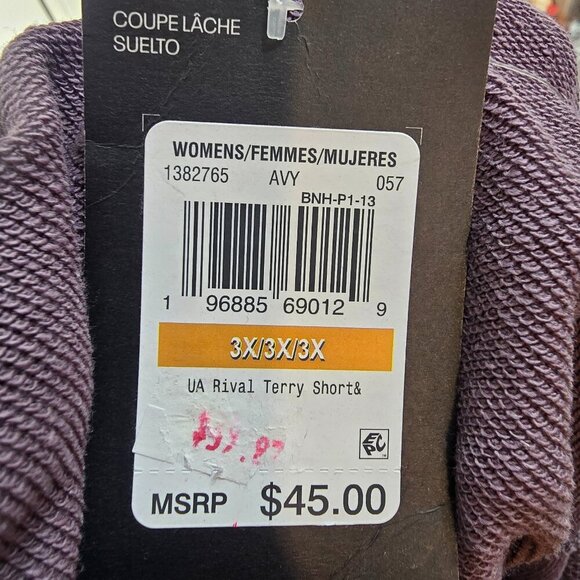 Under Armour UA Rival Terry Shorts Women - 4" Inseam - Purple - Picture 6 of 6